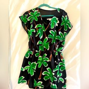 Summer Dress with palm trees and linen